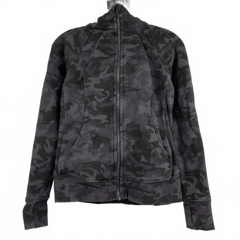 lululemon Camouflage Full Zip Hoodie | Women’s Size 6, Cotton Sweatshirt